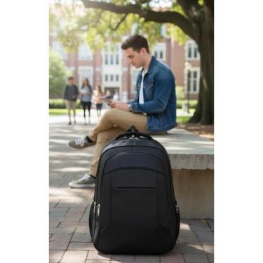 Imagem de Mochila Preta Notebook Grande Resistente Unissex - Congratulations Sto