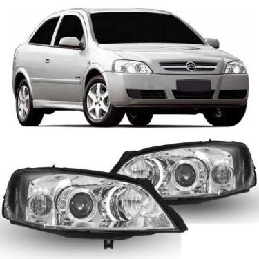 Imagem de Par farol gm astra 2003 2004 2005 a 2011 máscara cromada - BBS / AI
