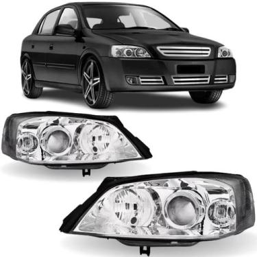 Imagem de Par farol astra 2003 a 2011 foco duplo máscara cromada - BBS BIBAS ZEE