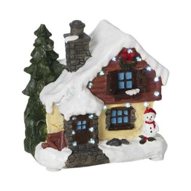 Imagem de Casas De Natal Retro Iluminadas Por LED, Cabanas De Madeira, Figuras C