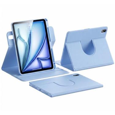 Imagem de Capa vertical para iPad 11ª geração de 11 polegadas (A16) 2025/iPad 10ª geração, capa magnética com suporte para lápis, pode conter teclado, capa inteligente removível rotativa 360 (azul)