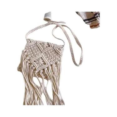 Imagem de Bolsa Transversal De Ombro Feminina De Verão Em Palha Com Franjas E De