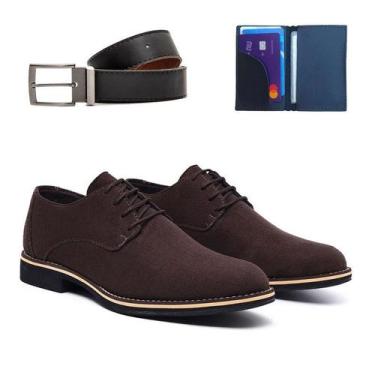 Imagem de Sapato Masculino Social Casual Derby Oxford Sola EVA + CintoECarteira 