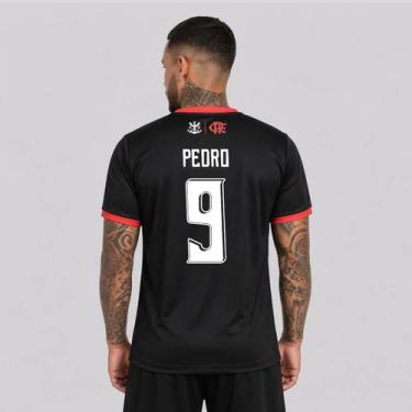Imagem de Camisa Flamengo Emoção Vermelha e Preta 9 Pedro - Braziline, G