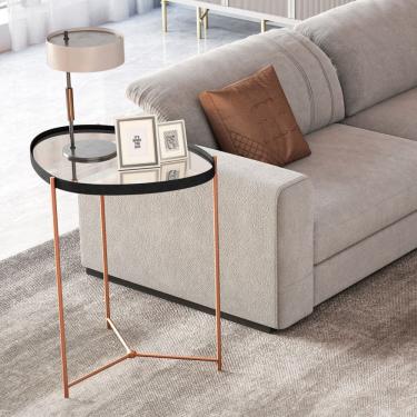 Imagem de Mesa Lateral Organica Espelhada Alamanda JB Moveis