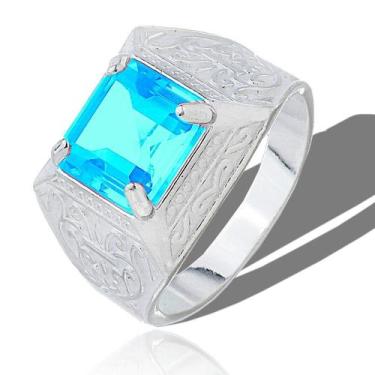 Imagem de Anel Masculino Formatura Prata Original Pedra Grande Dedeira - Lojas L