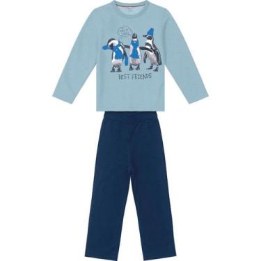 Imagem de Conjunto Infantil Moletom Menino Inverno - anjo da mamãe, Azul, 1
