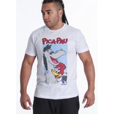 Imagem de Camiseta Masculina Pica Pau Personagem em Malha Algodão Confortável Ga