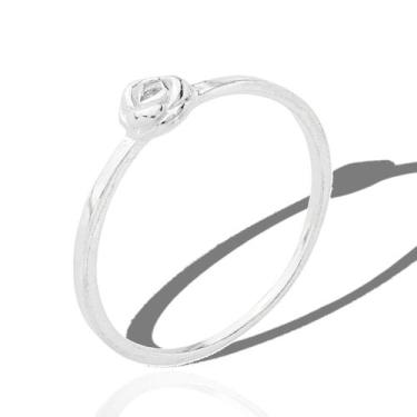 Imagem de Anel Prata Original Feminino Rosa Flor Delicado Zirconia - Lojas La&Ny