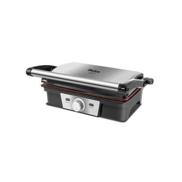 Imagem de Grill Elétrico Philco PGR19PI Redstone Inox com Chapa Ajustável 1500W Prata 220V