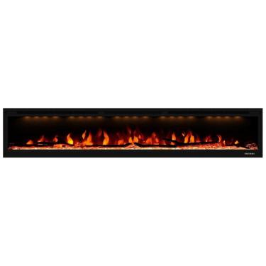 Imagem de Lareira Elétrica de Embutir A43x219L com Controle Remoto e Proteção contra Superaquecimento, 110V 1500W, Valuxhome, Preta