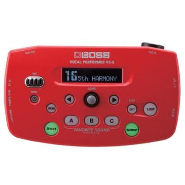 Imagem de Pedal para Vocalista Processador Vocal Boss VE-5 Vermelho