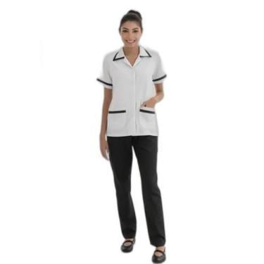 Imagem de Conjunto Uniforme Algodão Jaleco com Calça Copeira, Faxineira, Domésti