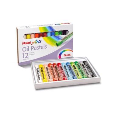 Imagem de Giz Pastel Oleoso Pentel 12 Cores