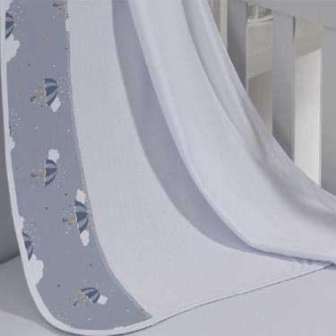 Imagem de Cueiro Simples Tecebem Baby Zoe Malha Estampado kinder 80cmx90cm Cinza