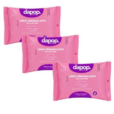 Imagem de Kit 03 Lenço Demaquilante Dapop Aloe Vera 25 Unidades