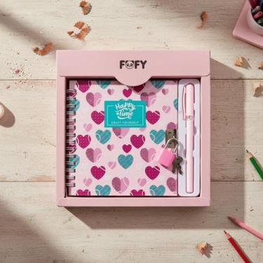 Imagem de Diário Infantil com Cadeado e Chave Fofy Kit com Caneta Gel Caderno de