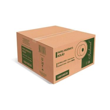 Imagem de Papel Higiênico Rolão 100% Celulose Indaial  Fardo com 8 Rolos de 300m