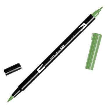 Imagem de Tombow Marcador de arte com caneta de pincel duplo, 158 - verde-oliva escuro, 1 pacote