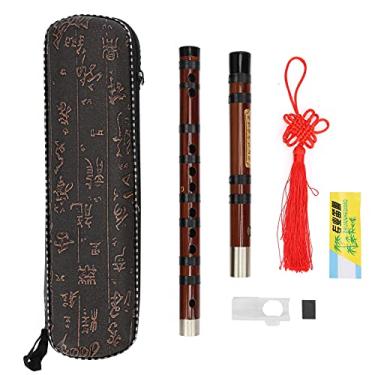Imagem de Bamboo Flute G‑Key Bamboo Flute Refined Chinese Bamboo Flute Wind Lettering Instrument Dizi Kit with Cloth Box