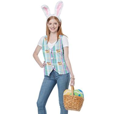 Imagem de California Costumes Kit de colete de Páscoa feminino - Mulher adulta, Azul/branco, Small/Medium
