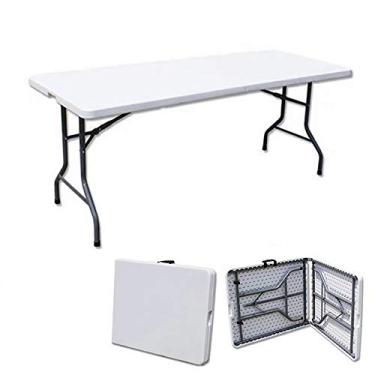 Imagem de Yajun Mesa dobrável portátil para piquenique ao ar livre, plástico, acampamento, festa, jantar, móveis, mesa com alça de transporte para caminhadas, pesca, 1507470 cm