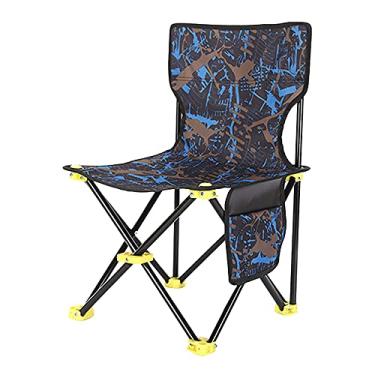 Imagem de Yajun Assento de piquenique para acampamento, ferramenta de pesca, cadeira de viagem, ultraleve, dobrável, portátil, de quatro cantos, para churrasco, para praia, azul, extra G