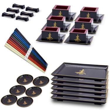 Imagem de Kit Oriental Japonês Sushi Sashimi Para 6 Pessoas