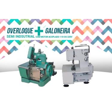 Imagem de Kit Overloque + Galoneira Semi Industrial 110 ou 220