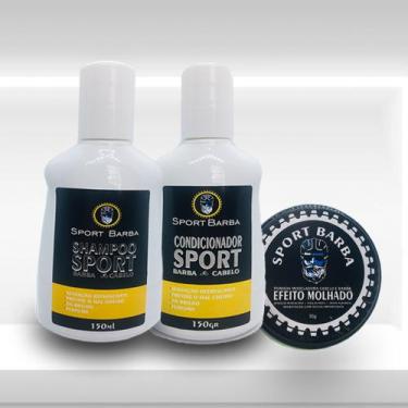 Imagem de Kit Sport Shampoo + Condicionador + Pomada Efeito Molhado - Sport Barb