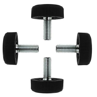 Imagem de Uxcell Almofada ajustável para nivelamento de deslizamento de móveis, para cadeira, perna de mesa de máquina industrial, pacote com 4, tom preto e prata, a18062500ux0194, M8 x 20 x 30mm