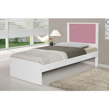 Imagem de Cama Bibox Tebarrot Barcelona Branco/Rosa Branco/Lilás