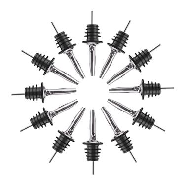 Imagem de Pafusen Pacote com 12 bicos para garrafas de licor, despejo de aço inoxidável clássico dosador de velocidade com bico cônico, despejadores de fluxo livre, mais serve para garrafa clássica de 1,9 cm