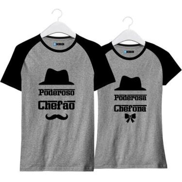 Imagem de Kit Camiseta Para Casal Combinando Poderoso Chefão E Chefona - Loja Bo