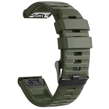 Imagem de GANYUU 20 22 26mm Sport Silicone Watchband Pulseira para Garmin Fenix 7 7X 7S 6X 6 6S Pro 5X 5 5S Plus 3 3HR Fita de liberação rápida fácil (Cor: Verde Exército, Tamanho: Fenix 7S)