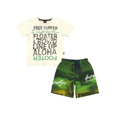 Imagem de Conjunto Free Surfer Camiseta Meia Malha E Bermuda Microfibra Quimby