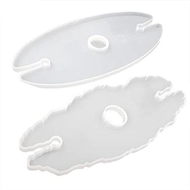 Imagem de Honbay 2 moldes de silicone para suporte de vinho moldes de resina para fundição para suporte de garrafa de vinho faça você mesmo e suporte de vinho (2 estilos)