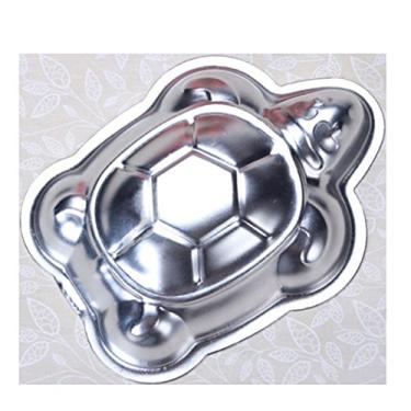 Imagem de Forma de bolo de alumínio, forma de tartaruga/caveira/número 1/forma de castelo, forma de bolo, decoração de molde, pudim, chocolate, gelatina, lata, ferramenta de assar, Prata, Turtle12cm X 8.5cm X 3cm, 2