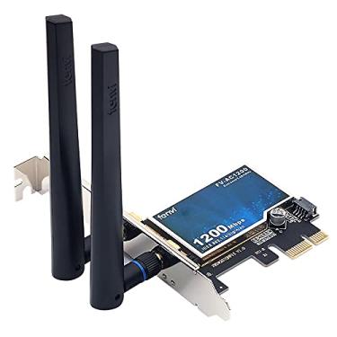 Imagem de Fenvi Placa de rede PCIe 1200Mbps Desktop sem fio-AC PCI-E Dual Band Gigabit Wi-Fi adaptador 802.11ac 5GHz 867Mbps 2.4GHz 300Mbps BT4.0 para PC Windows