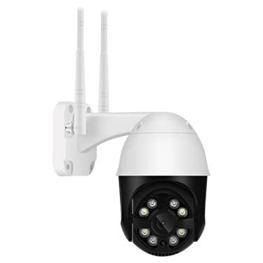 Imagem de Câmera de segurança ao ar livre, câmera de vigilância externa de 1080p com visão noturna em cores, detecção de movimento, áudio bidirecional, armazenamento em nuvem/sd, IP66 à prova d'água