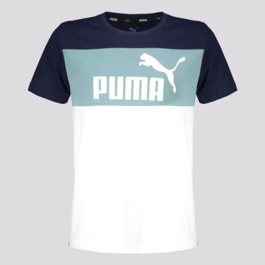 Imagem de Camiseta Puma Ess+ Colorblock B Juvenil Marinho E Branca