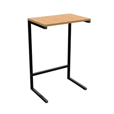 Imagem de Mesa Apoio Lateral Sofá Vintage Aço E Madeira Linda