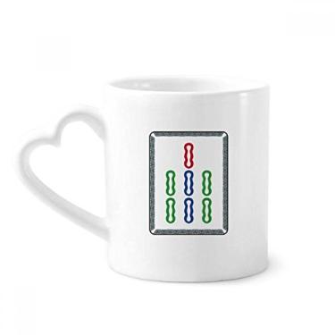 Imagem de Caneca Mahjong Bamboo Bar 7 azulejos padrão caneca café cerâmica copo de coração de vidro