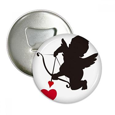 Imagem de Love Cupid Angel Heart Pattern Abridor de garrafas Ímã de geladeira Emblema multifuncional