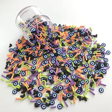 Imagem de 50g/pacote de Halloween misturas fatias suprimentos argila macia polímero fimo DIY decoração para arte de unhas de resina bolo geleca sobremesa HRT06