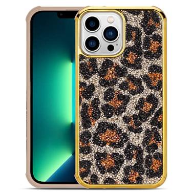 Imagem de Capa de telefone com brilho de leopardo para iPhone 14 13 12 11 Pro Max XR XS X 7 8 Plus SE Mini Estética Capa de Telefone, Dourada, Para iPhone 14