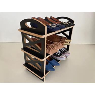 Imagem de Sapateira Pequena Banco Para Hall De Entrada De Chão Preta