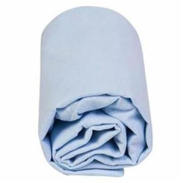 Imagem de Kit 2 Lençol Solteiro Com Elástico 100% Algodão Azul - Elegance