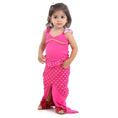 Roupa Fantasia Sereia Mesversario C Tiara Ariel Bebe Menina no Shoptime