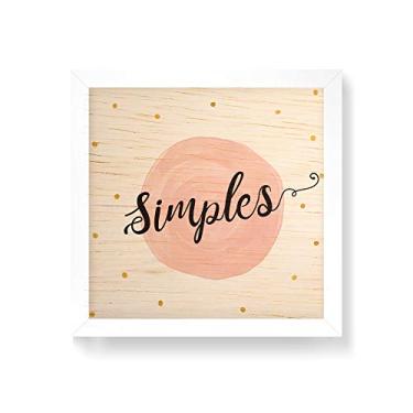 Imagem de Arte Maníacos Quadro decorativo com moldura caixa branca em Madeira - Simples Bola Rosa - 30x30cm